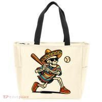 Cinco De Mayo Mariachi Skeleton Baseball Mexican Sombrero  Tote Bag thumb 0
