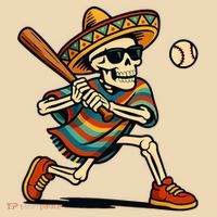 Cinco De Mayo Mariachi Skeleton Baseball Mexican Sombrero  Tote Bag thumb 4