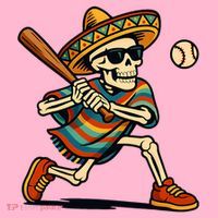 Cinco De Mayo Mariachi Skeleton Baseball Mexican Sombrero  Coaster thumb 2