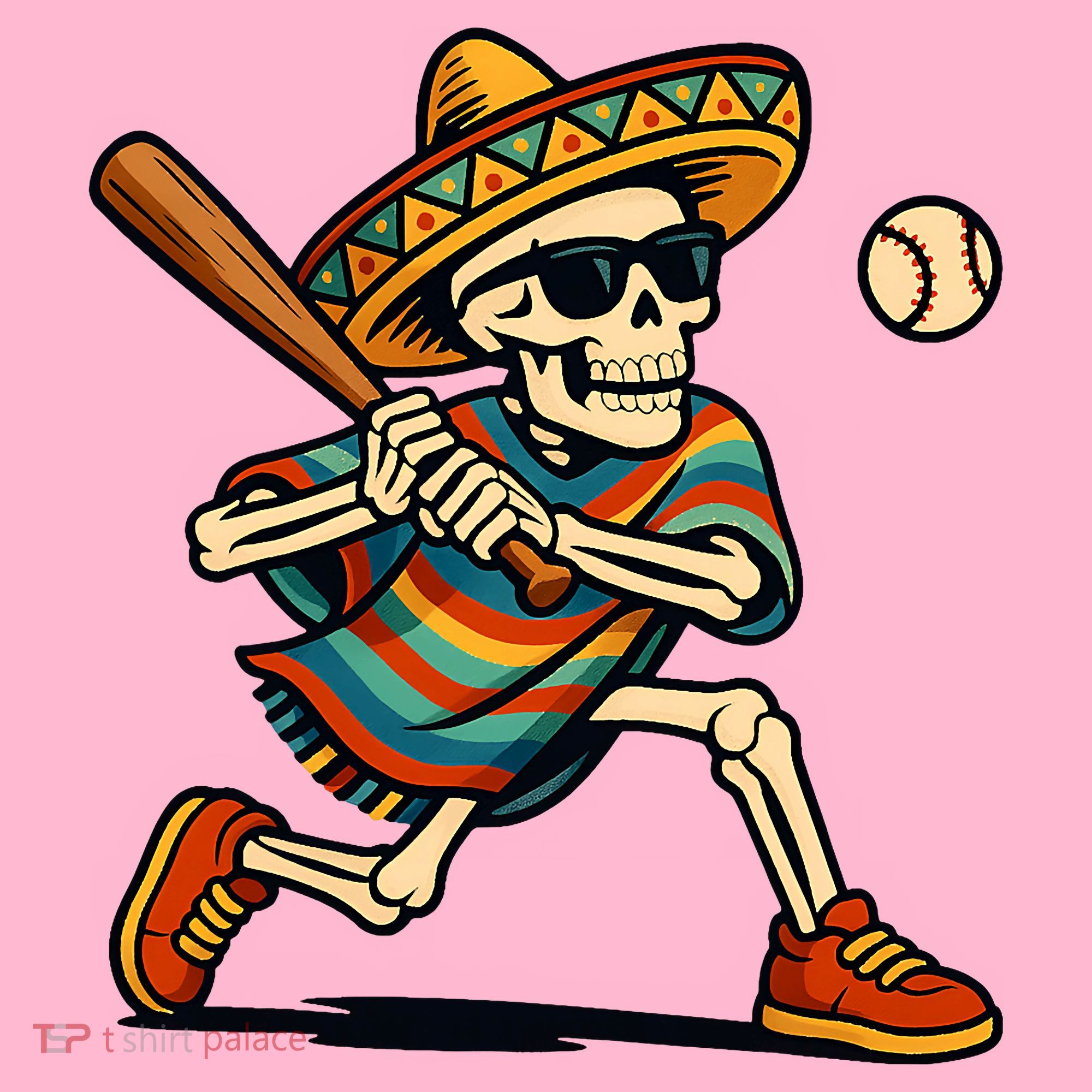Cinco De Mayo Mariachi Skeleton Baseball Mexican Sombrero  Coaster