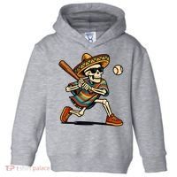Cinco De Mayo Mariachi Skeleton Baseball Mexican Sombrero  Toddler Hoodie thumb 0