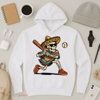 Cinco De Mayo Mariachi Skeleton Baseball Mexican Sombrero  Hoodie thumb 3