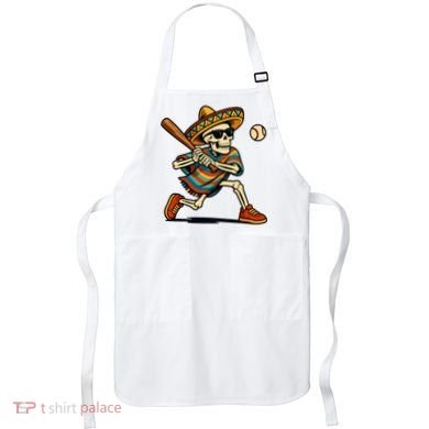 Cinco De Mayo Mariachi Skeleton Baseball Mexican Sombrero  Apron