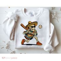 Cinco De Mayo Mariachi Skeleton Baseball Mexican Sombrero  Sweatshirt thumb 2