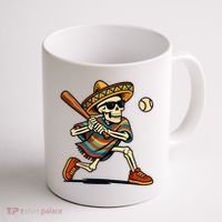 Cinco De Mayo Mariachi Skeleton Baseball Mexican Sombrero  Coffee Mug thumb 1