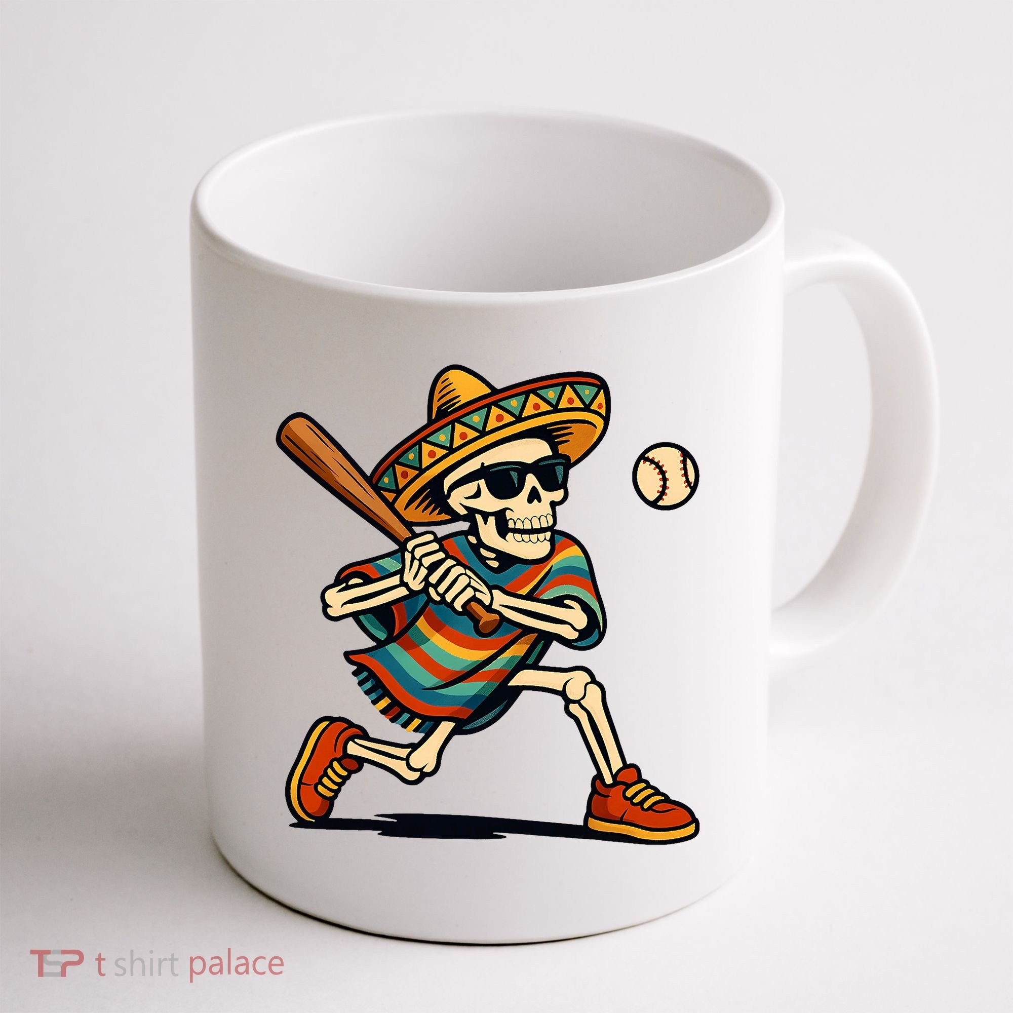 Cinco De Mayo Mariachi Skeleton Baseball Mexican Sombrero  Coffee Mug