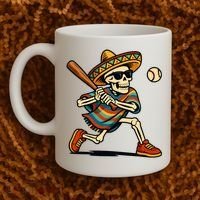 Cinco De Mayo Mariachi Skeleton Baseball Mexican Sombrero  Coffee Mug thumb 2