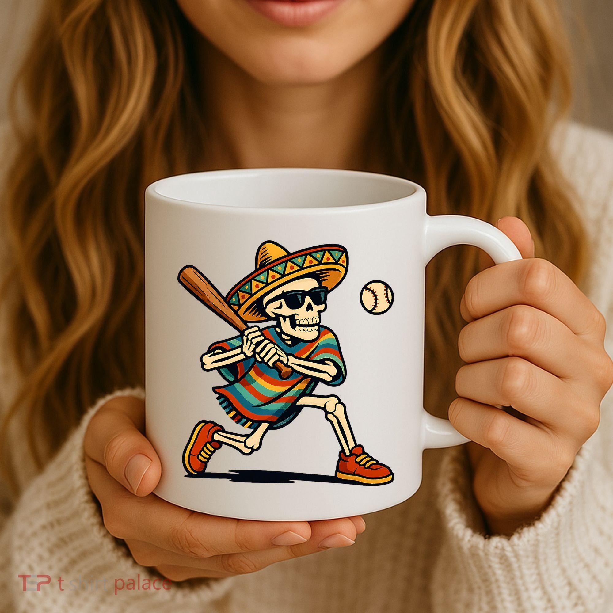 Cinco De Mayo Mariachi Skeleton Baseball Mexican Sombrero  Coffee Mug