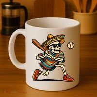 Cinco De Mayo Mariachi Skeleton Baseball Mexican Sombrero  Coffee Mug thumb 4
