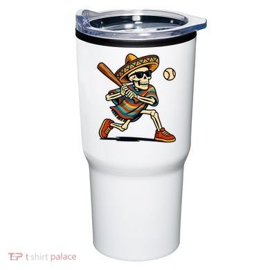 Cinco De Mayo Mariachi Skeleton Baseball Mexican Sombrero  Tumbler