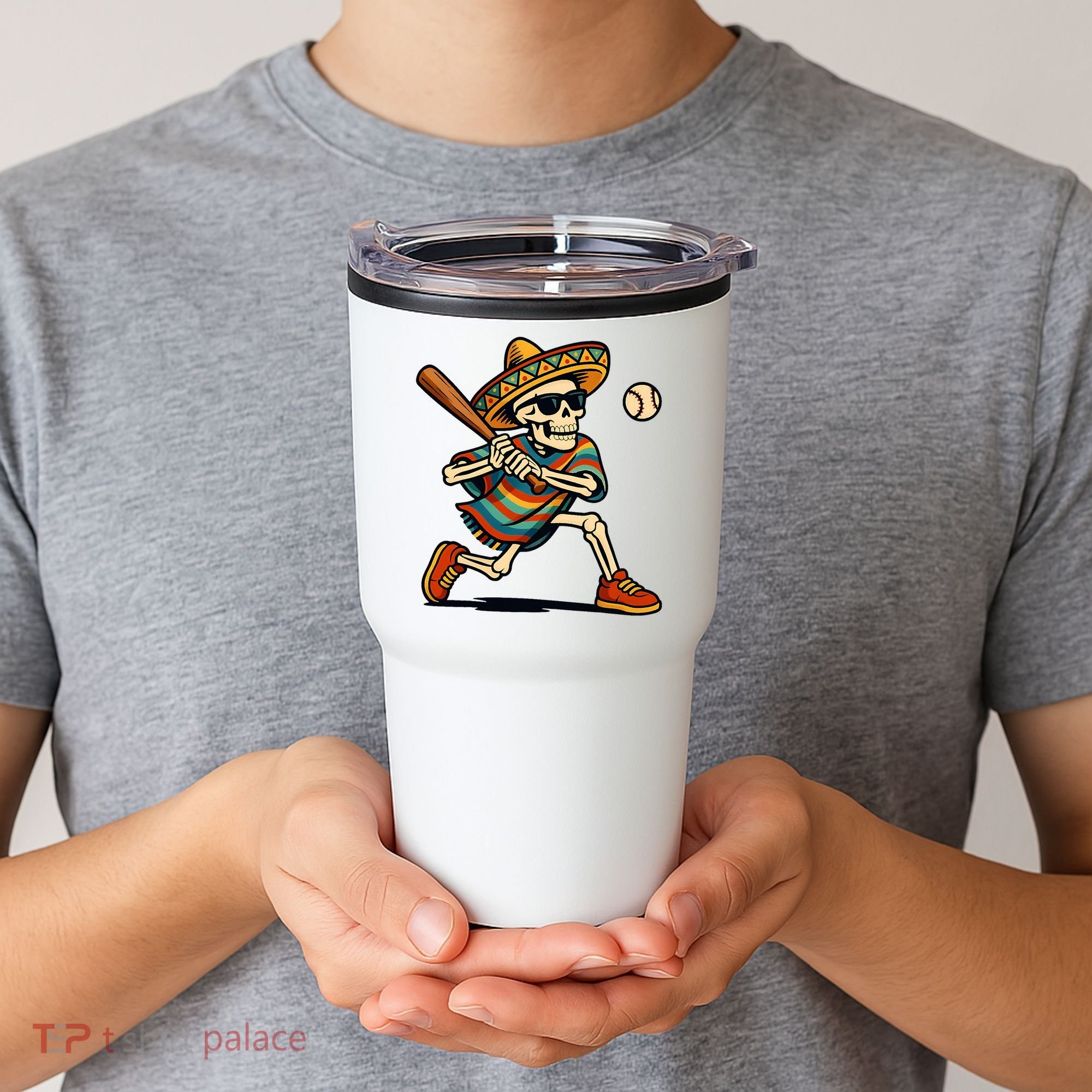 Cinco De Mayo Mariachi Skeleton Baseball Mexican Sombrero  Tumbler