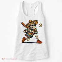 Cinco De Mayo Mariachi Skeleton Baseball Mexican Sombrero  Women's Tank Top thumb 0