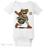 Cinco De Mayo Mariachi Skeleton Baseball Mexican Sombrero  Baby Bodysuit thumb 0