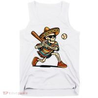 Cinco De Mayo Mariachi Skeleton Baseball Mexican Sombrero  Tank Top thumb 0