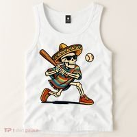 Cinco De Mayo Mariachi Skeleton Baseball Mexican Sombrero  Tank Top thumb 2