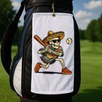 Cinco De Mayo Mariachi Skeleton Baseball Mexican Sombrero  Golf Towel thumb 2