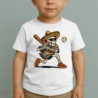 Cinco De Mayo Mariachi Skeleton Baseball Mexican Sombrero  Toddler T-Shirt thumb 2