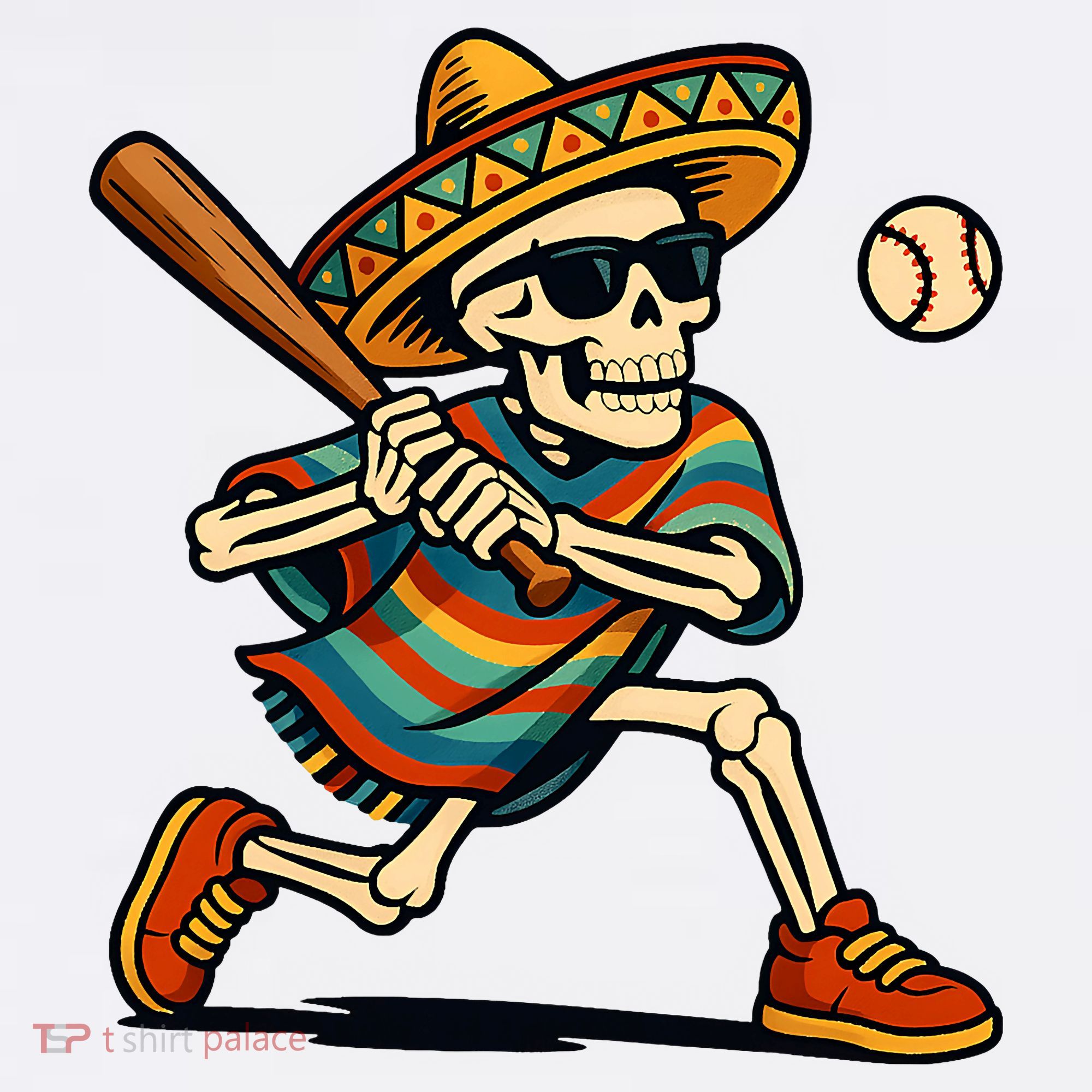 Cinco De Mayo Mariachi Skeleton Baseball Mexican Sombrero  Women's T-Shirt