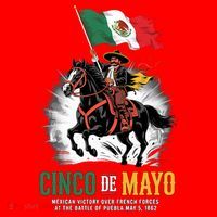 Cinco De Mayo Mexican Battle Puebla 1862 Anniversary  Santa Hat thumb 1