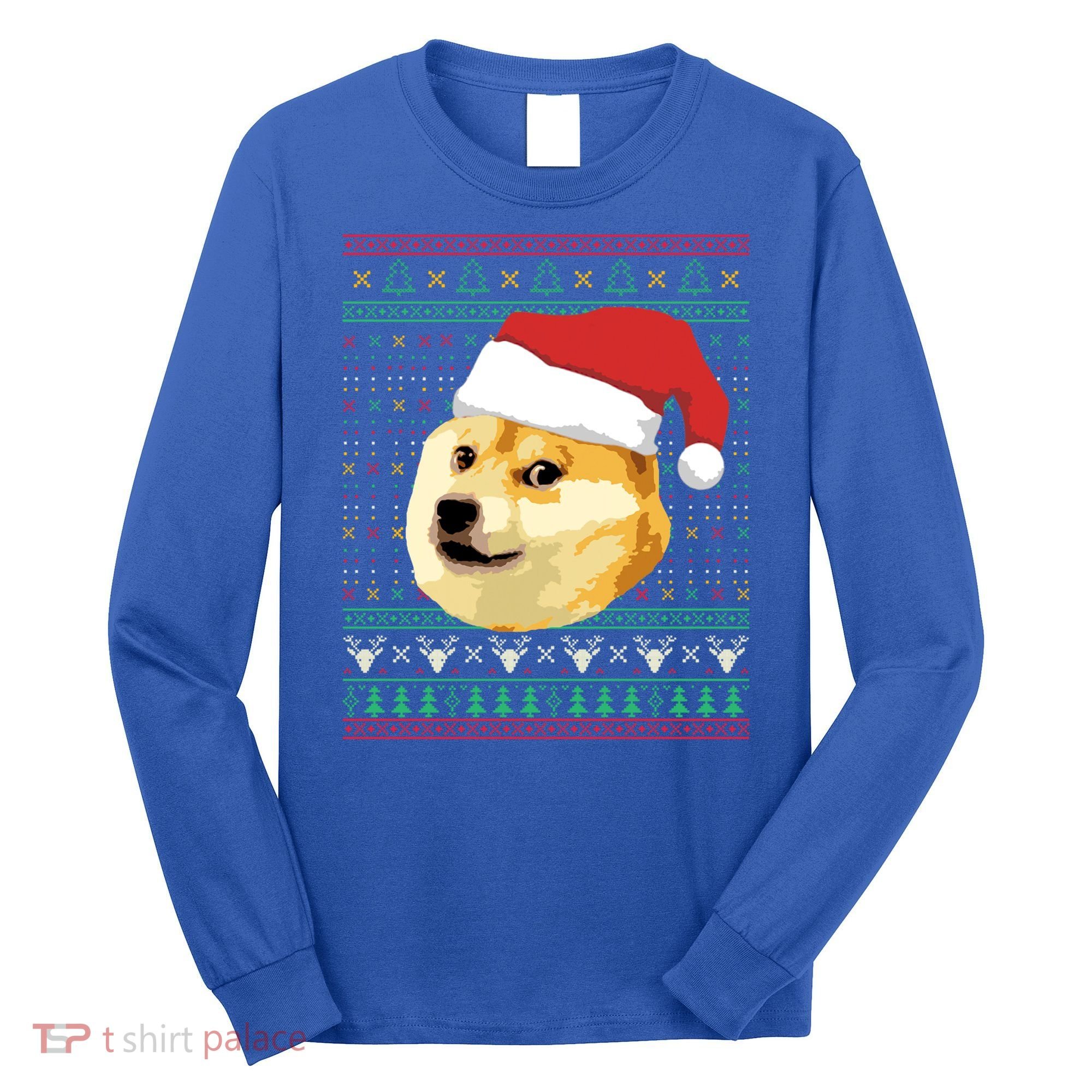 Christmas Doge Meme Shiba Inu Santa Funny Ugly Sweater Xmas Great Gift Long Sleeve Shirt