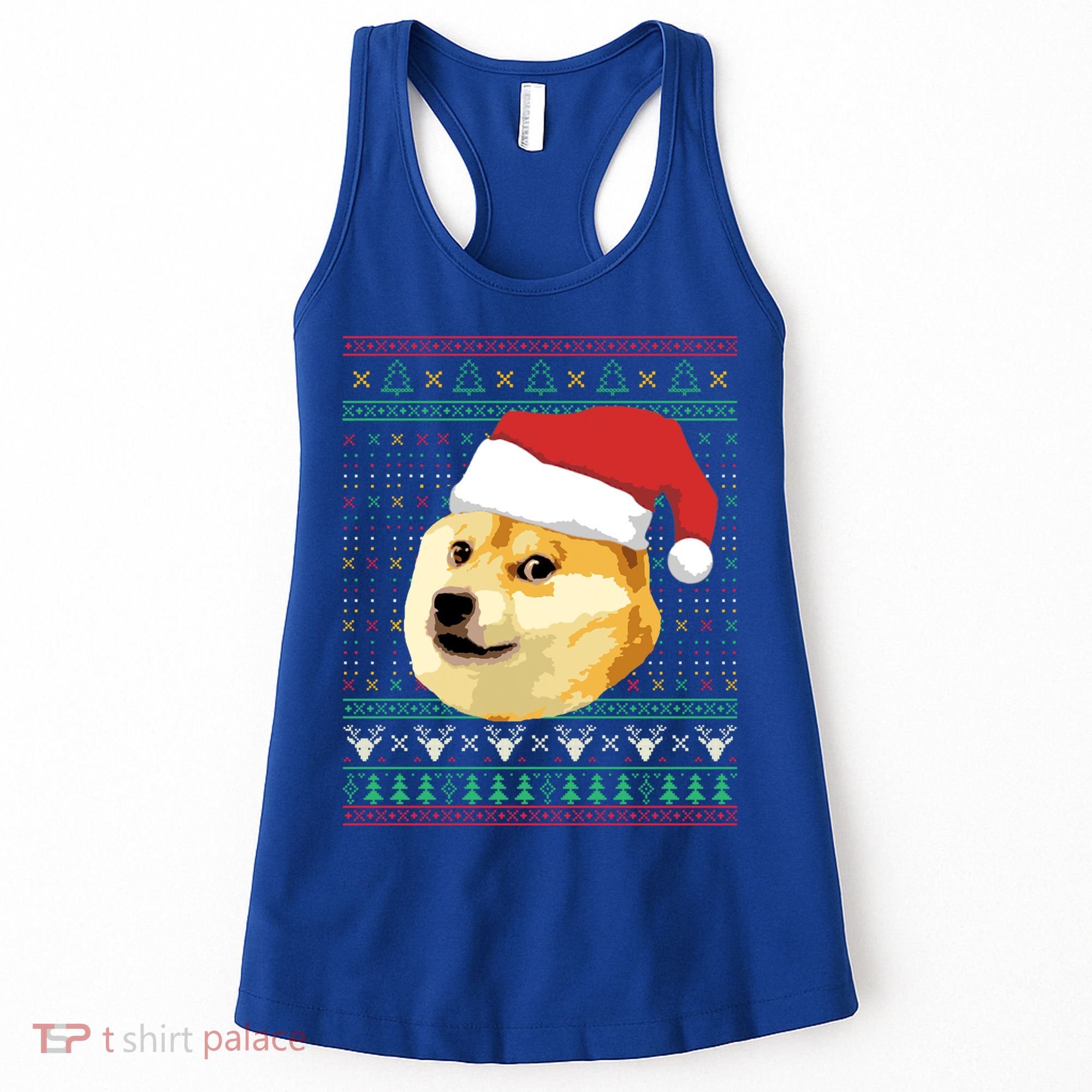 Christmas Doge Meme Shiba Inu Santa Funny Ugly Sweater Xmas Great Gift Women's Tank Top