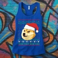 Christmas Doge Meme Shiba Inu Santa Funny Ugly Sweater Xmas Great Gift Women's Tank Top thumb 3
