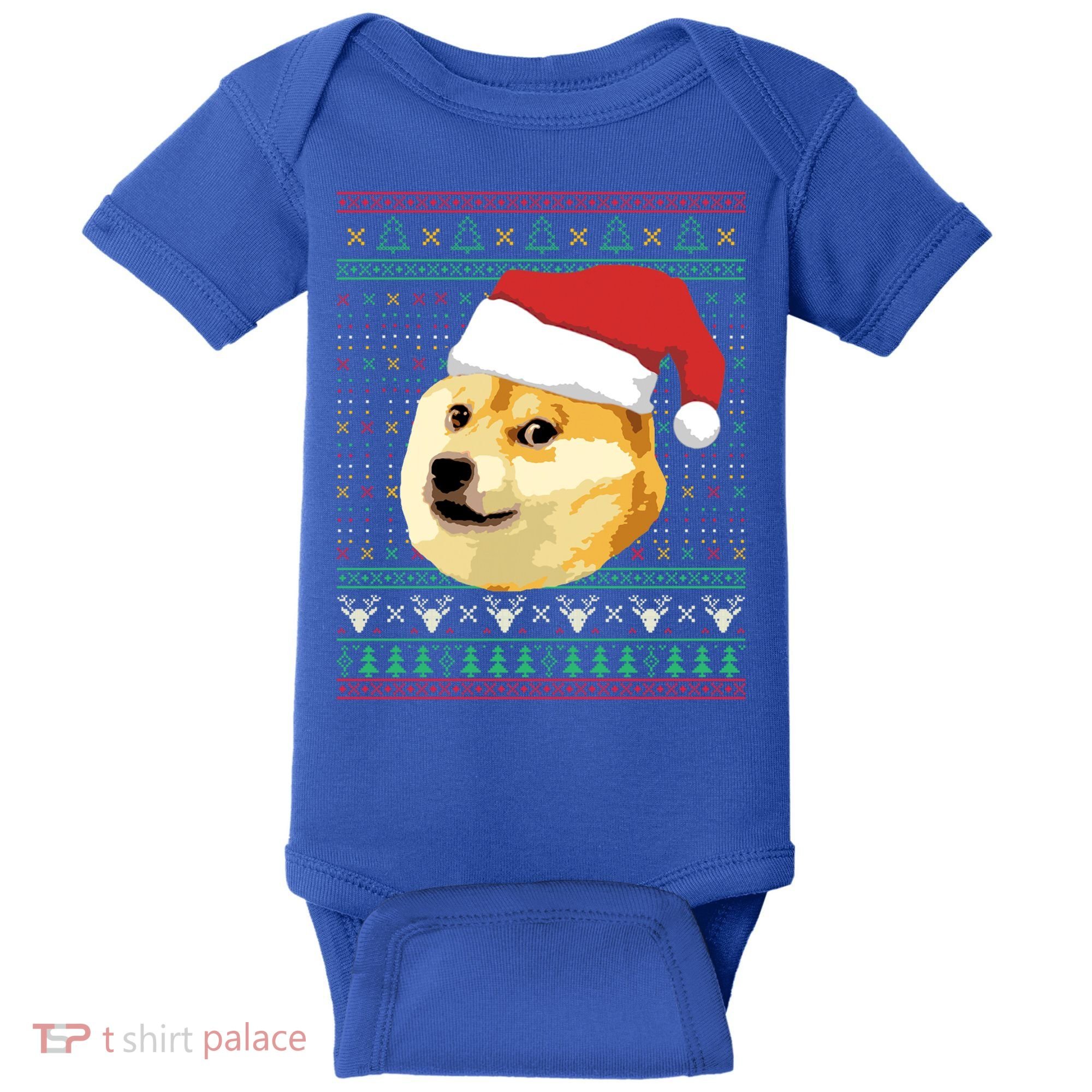 Christmas Doge Meme Shiba Inu Santa Funny Ugly Sweater Xmas Great Gift Baby Bodysuit