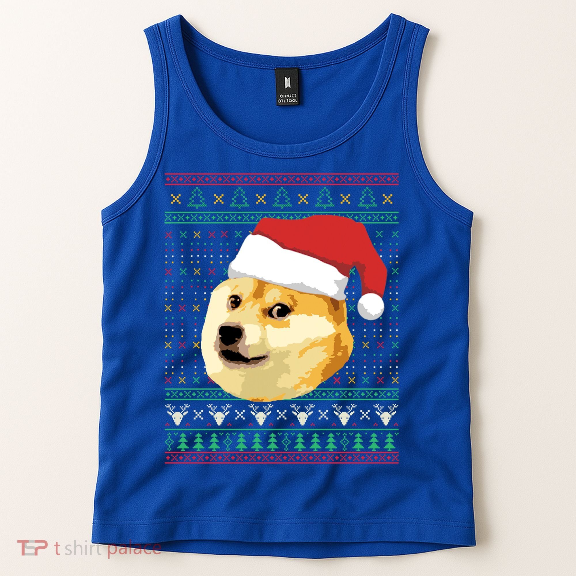 Christmas Doge Meme Shiba Inu Santa Funny Ugly Sweater Xmas Great Gift Tank Top