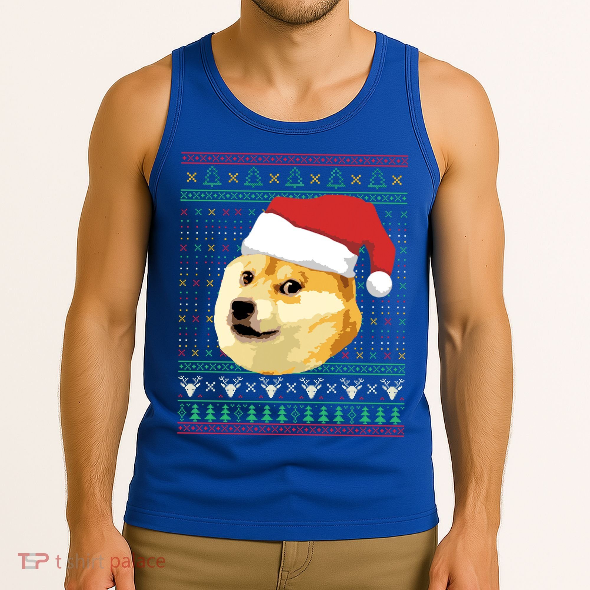 Christmas Doge Meme Shiba Inu Santa Funny Ugly Sweater Xmas Great Gift Tank Top