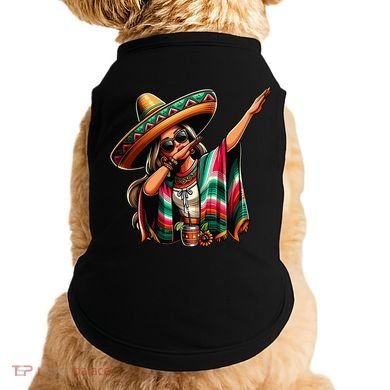Cinco De Mayo Dabbing Mexican Women Funny Cinco De Mayo Doggie Tank