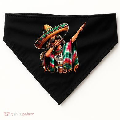 Cinco De Mayo Dabbing Mexican Women Funny Cinco De Mayo USA-Made Doggie Bandana