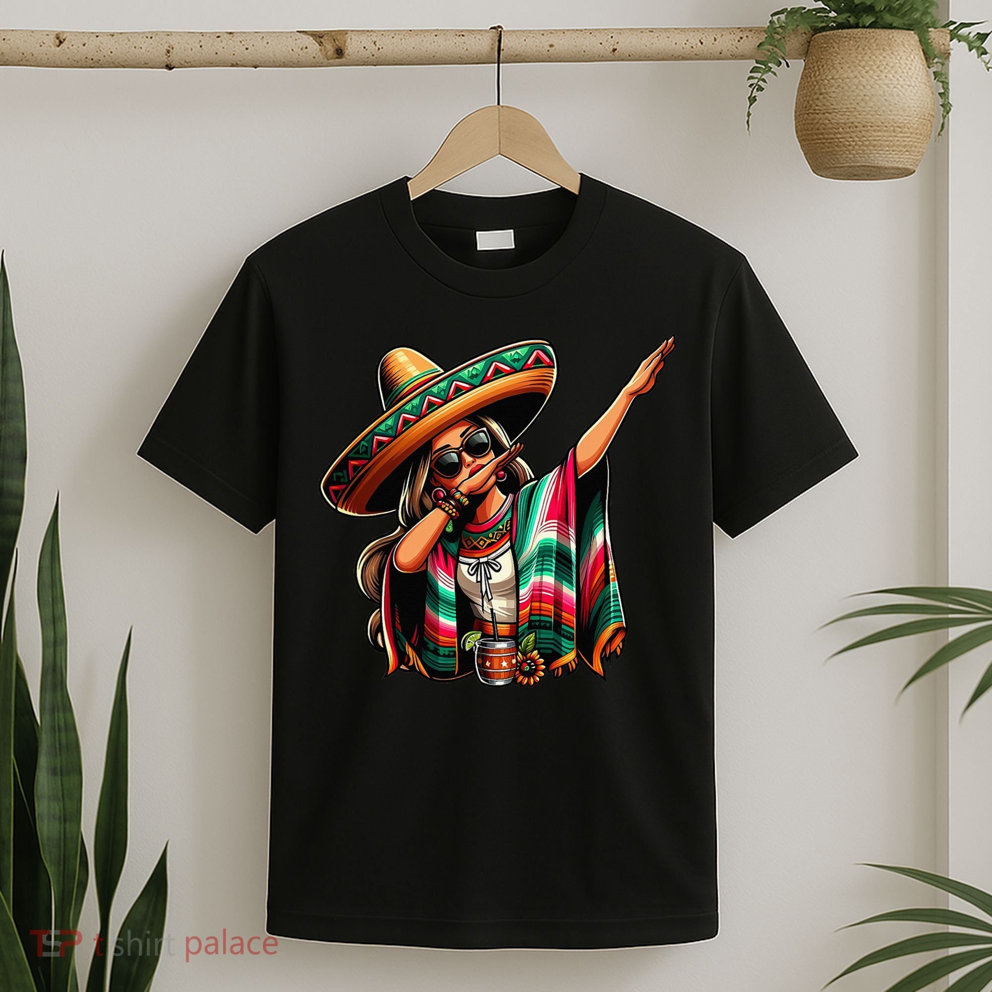 Cinco De Mayo Dabbing Mexican Women Funny Cinco De Mayo T-Shirt