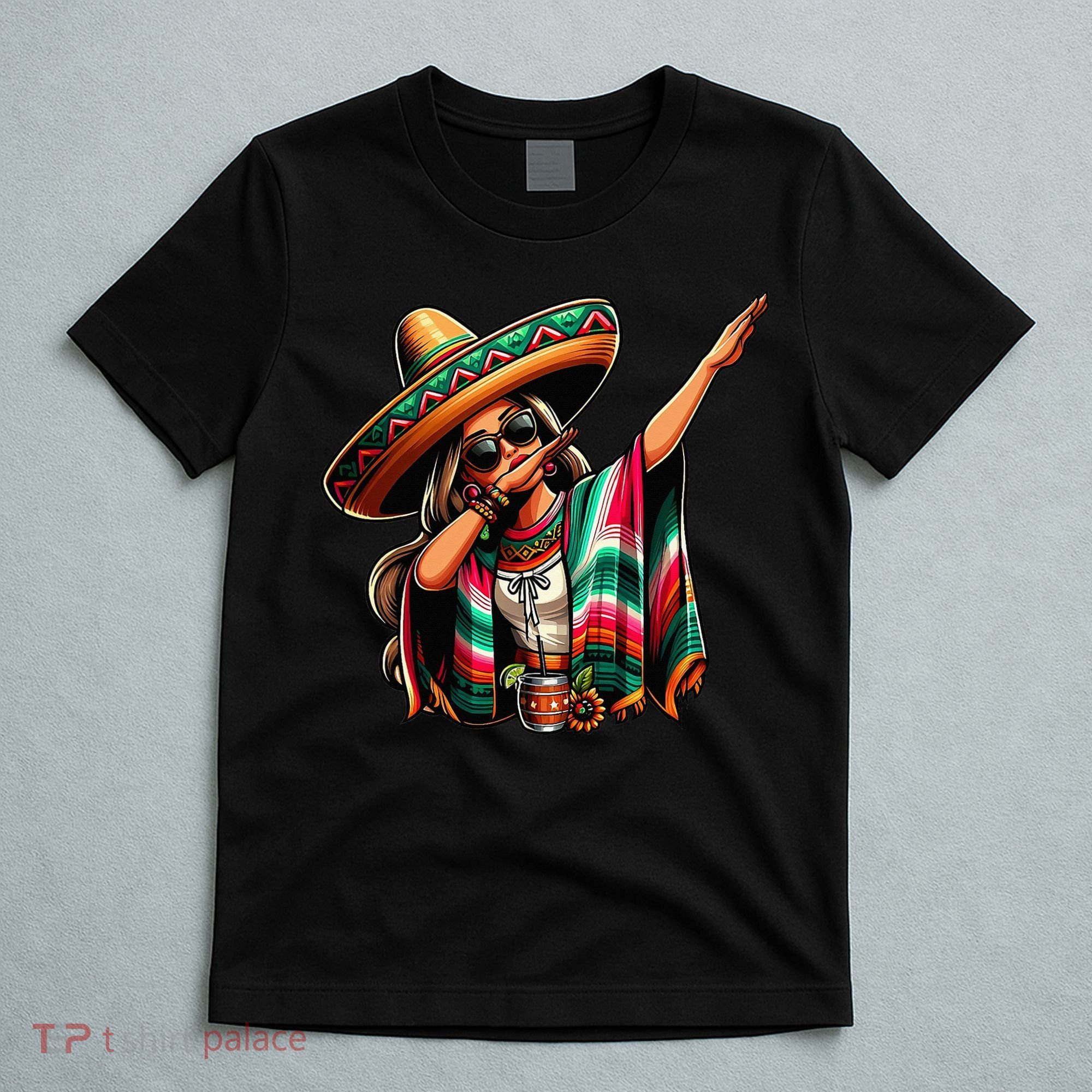 Cinco De Mayo Dabbing Mexican Women Funny Cinco De Mayo T-Shirt