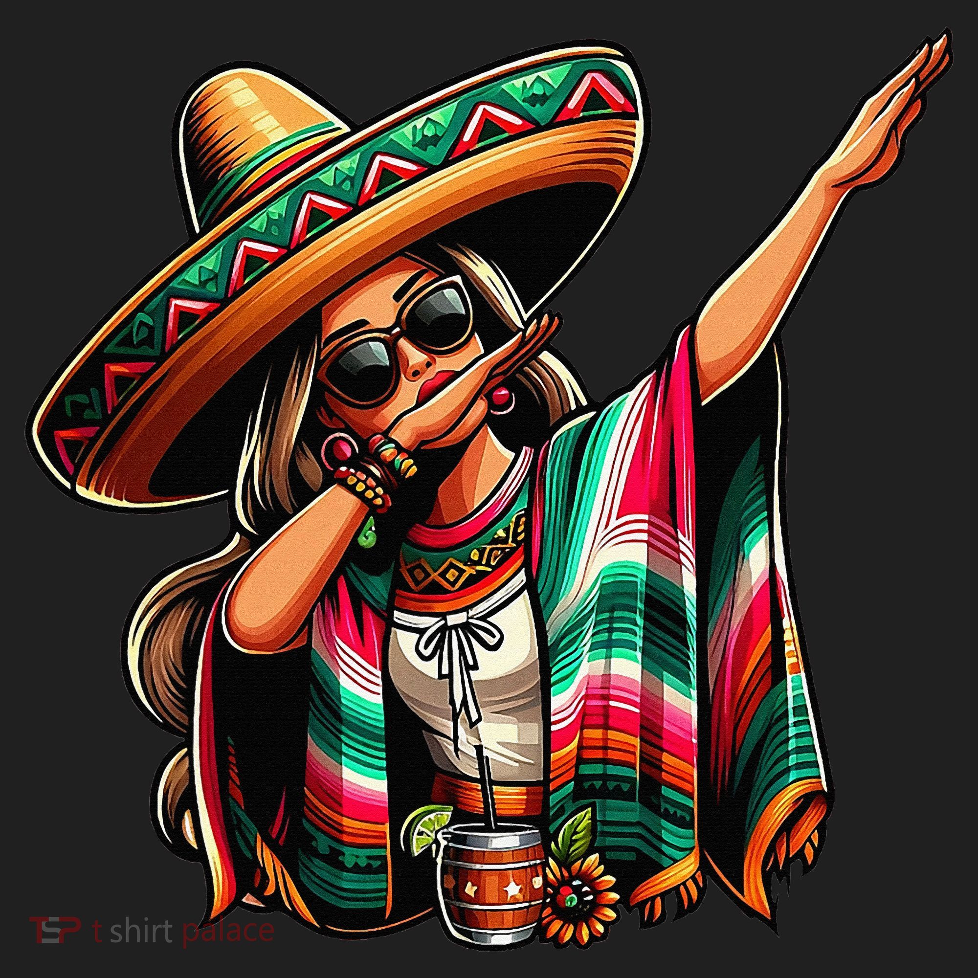 Cinco De Mayo Dabbing Mexican Women Funny Cinco De Mayo Beanie