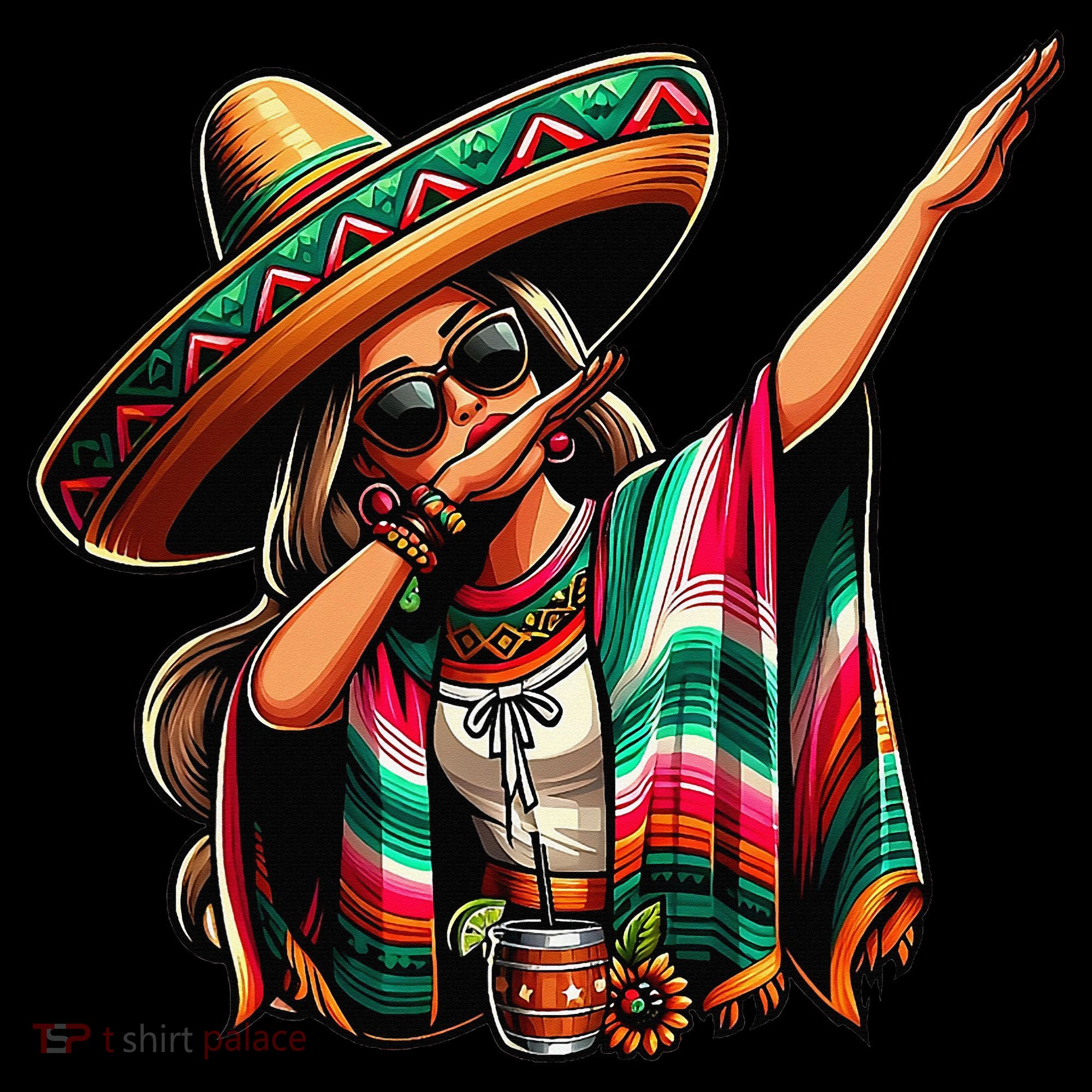 Cinco De Mayo Dabbing Mexican Women Funny Cinco De Mayo Women's Hoodie