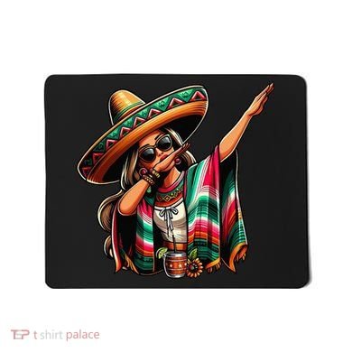 Cinco De Mayo Dabbing Mexican Women Funny Cinco De Mayo Mousepad