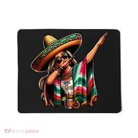 Cinco De Mayo Dabbing Mexican Women Funny Cinco De Mayo Mousepad thumb 0