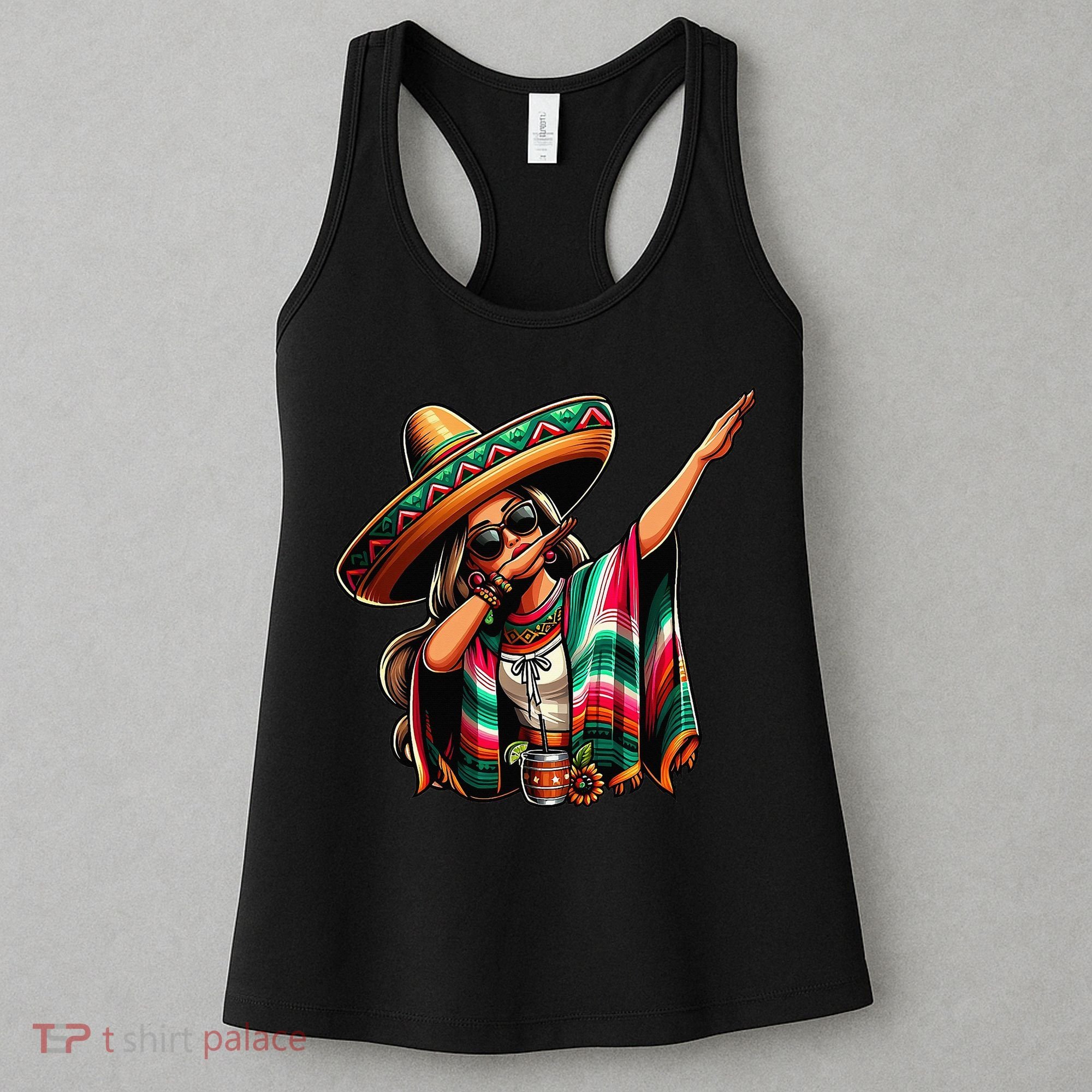 Cinco De Mayo Dabbing Mexican Women Funny Cinco De Mayo Women's Tank Top