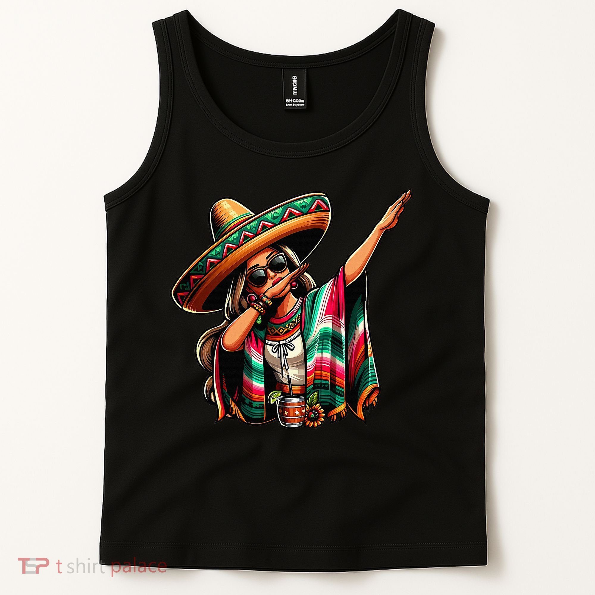 Cinco De Mayo Dabbing Mexican Women Funny Cinco De Mayo Tank Top