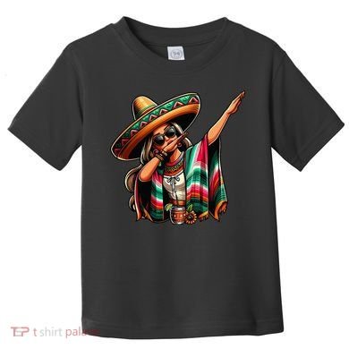 Cinco De Mayo Dabbing Mexican Women Funny Cinco De Mayo Toddler T-Shirt