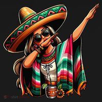 Cinco De Mayo Dabbing Mexican Women Funny Cinco De Mayo Kids Sweatshirt thumb 2