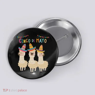 Cinco De Mayo Llama Fiesta Button