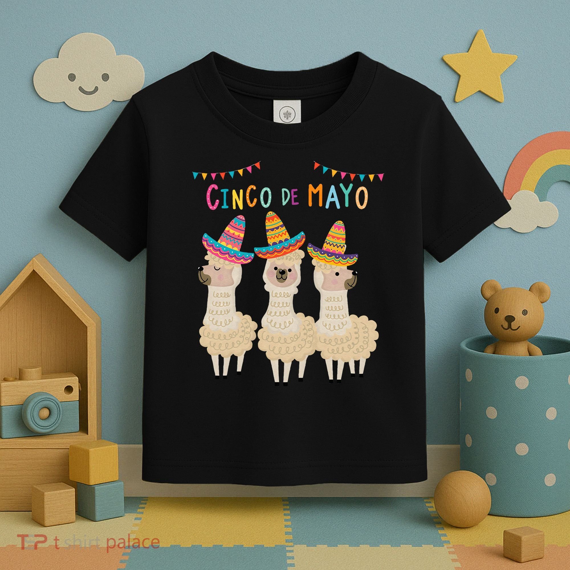 Cinco De Mayo Llama Fiesta Toddler T-Shirt