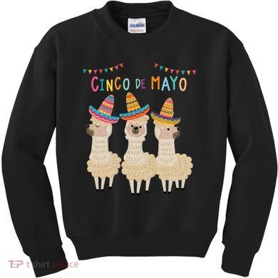 Cinco De Mayo Llama Fiesta Kids Sweatshirt
