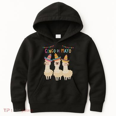 Cinco De Mayo Llama Fiesta Kids Hoodie