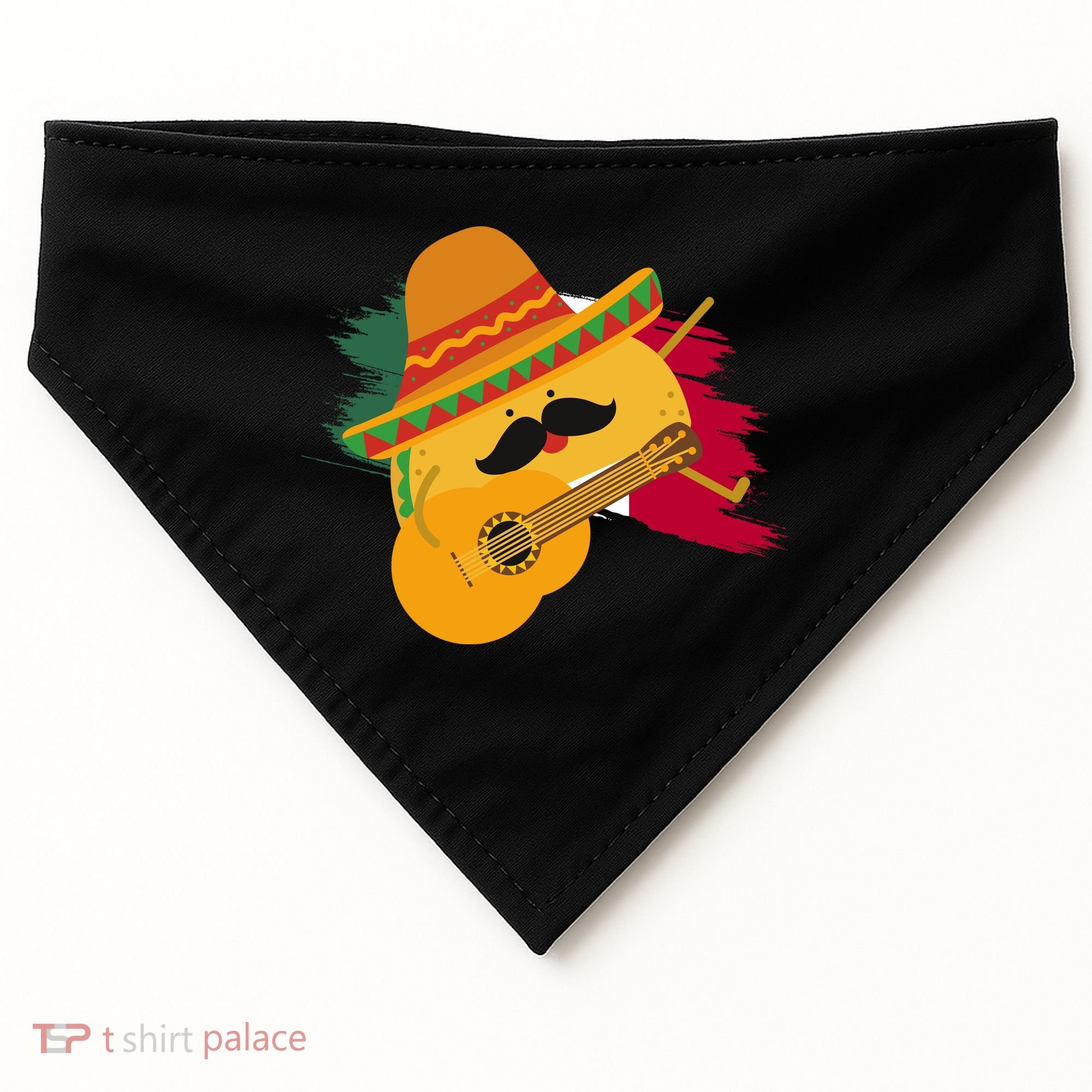 Cinco De Mayo Taco Fiesta Mexico Flag USA-Made Doggie Bandana