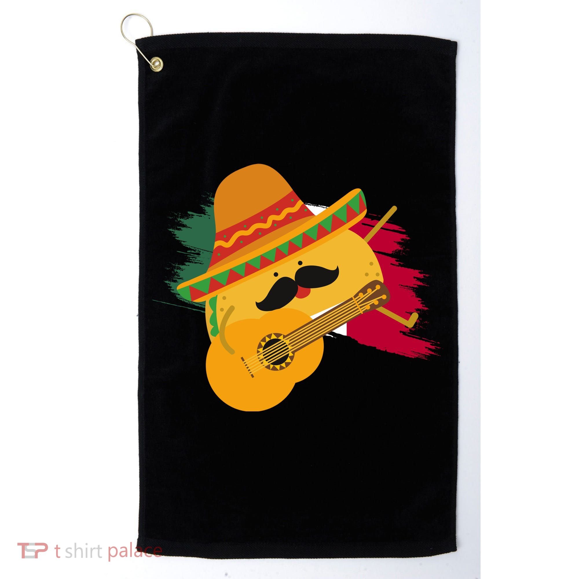 Cinco De Mayo Taco Fiesta Mexico Flag Golf Towel