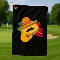 Cinco De Mayo Taco Fiesta Mexico Flag Golf Towel thumb 1