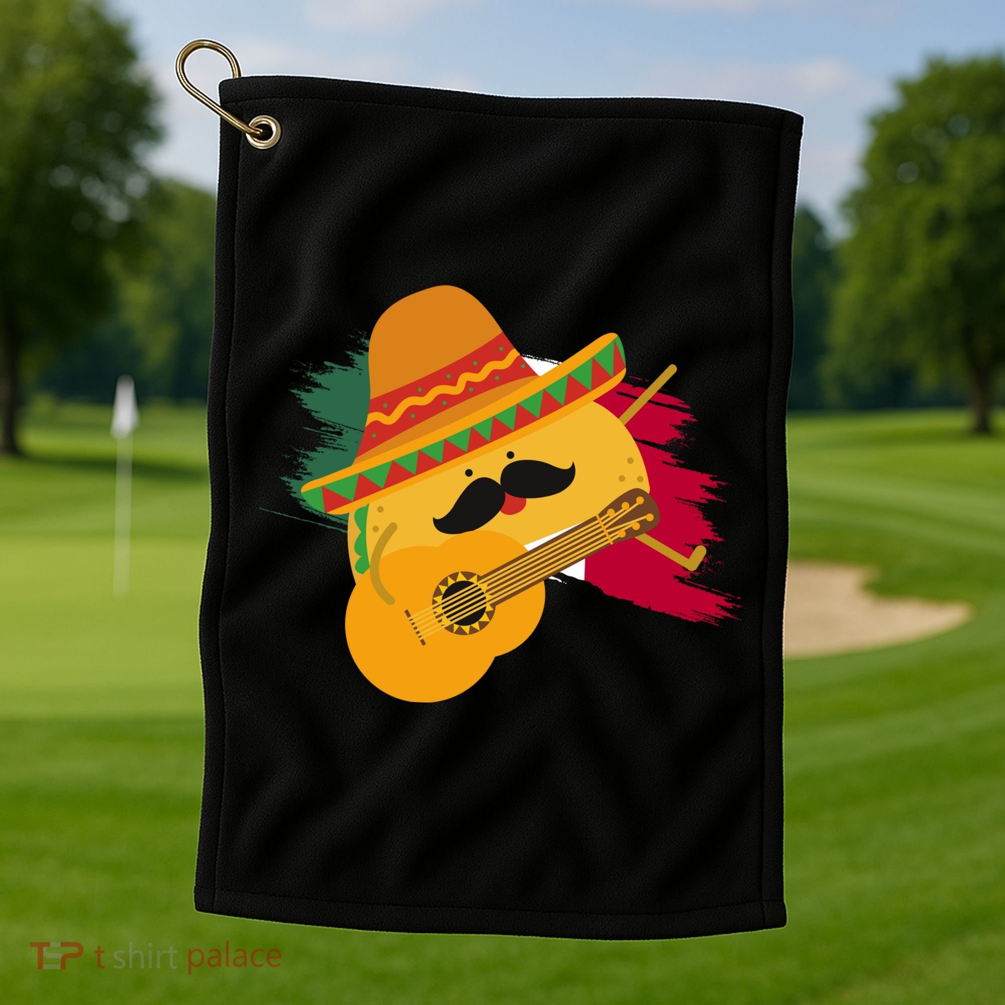 Cinco De Mayo Taco Fiesta Mexico Flag Golf Towel