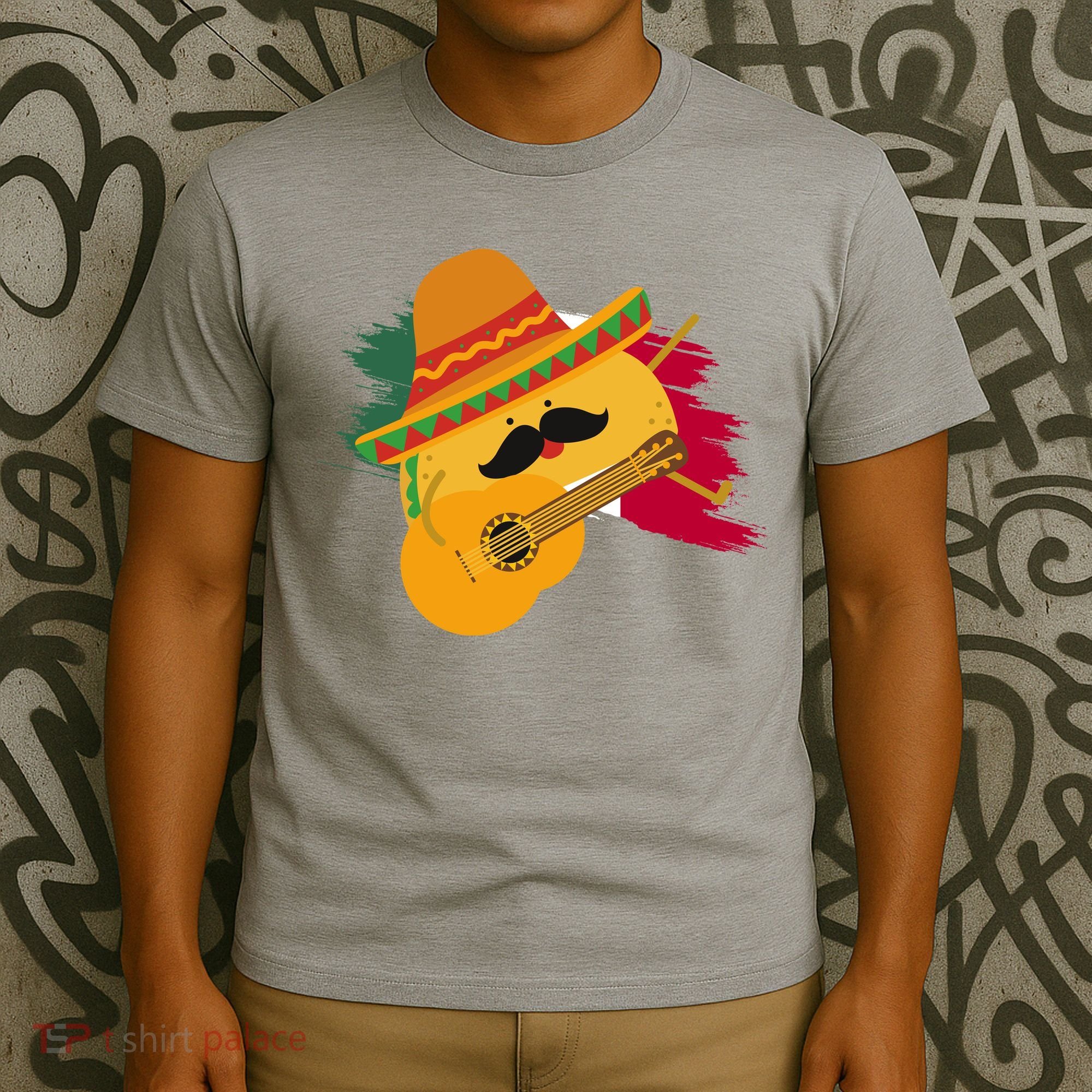 Cinco De Mayo Taco Fiesta Mexico Flag T-Shirt